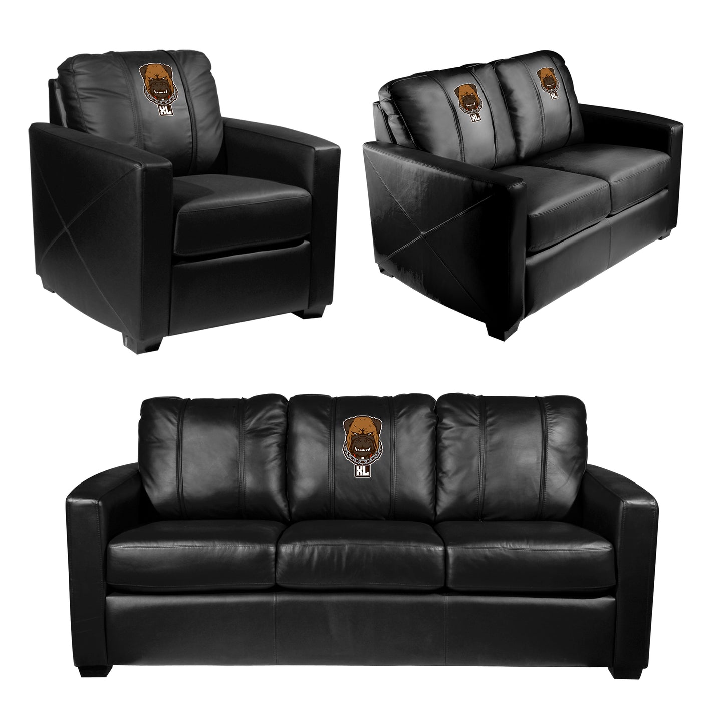 Silver Loveseat with  Cleveland Browns Dawg Pound XL Logo