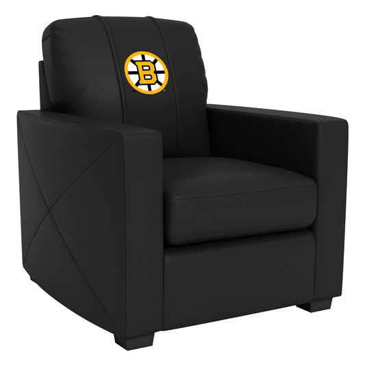 Silver Club Chair with Boston Bruins Primary Logo