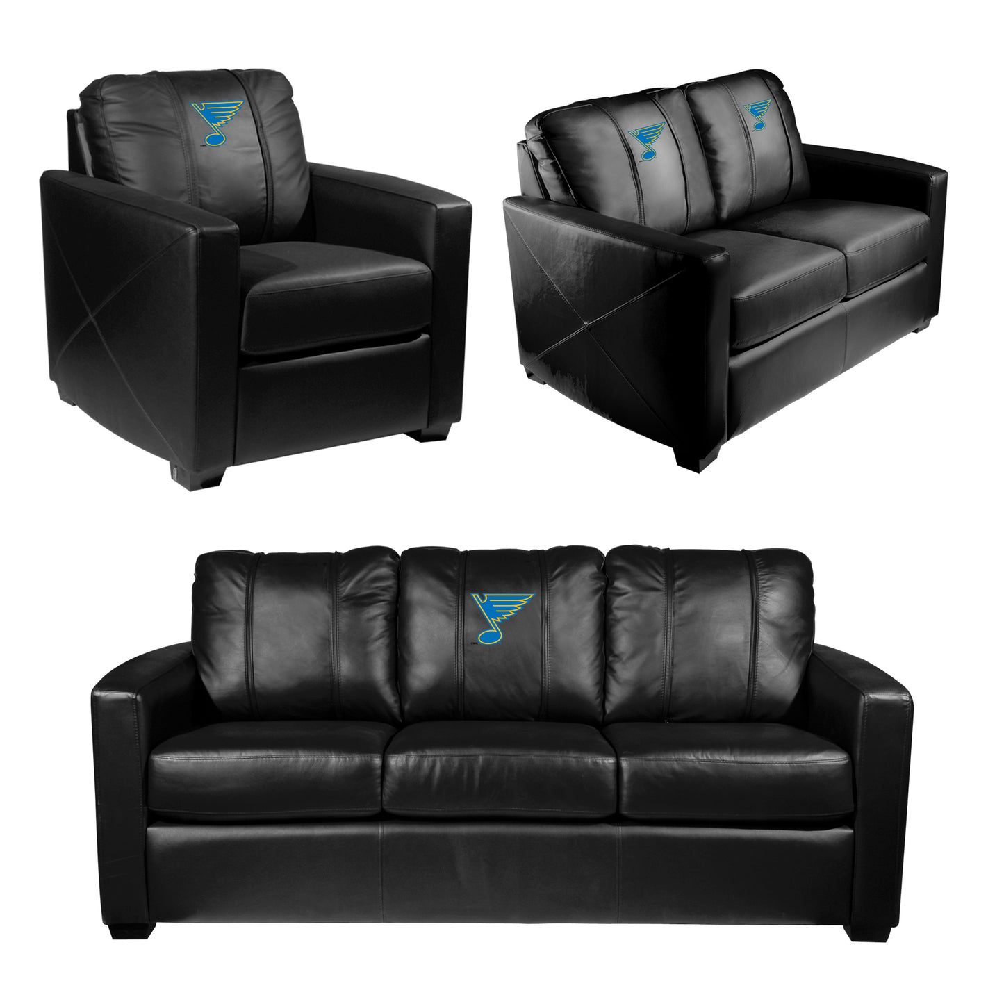 Silver Club Chair with St. Louis Blues Primary Logo