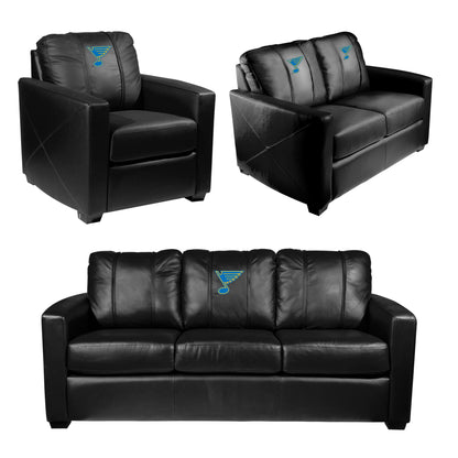 Silver Loveseat with St. Louis Blues Primary Logo