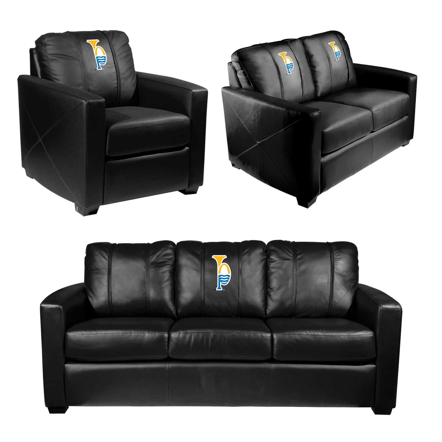 Silver Loveseat with St. Louis Blues Tertiary Logo