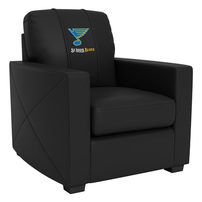 Silver Club Chair with St. Louis Blues Wordmark Logo