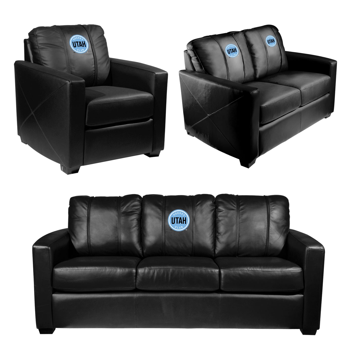 Silver Loveseat with Utah Hockey Club Primary Logo