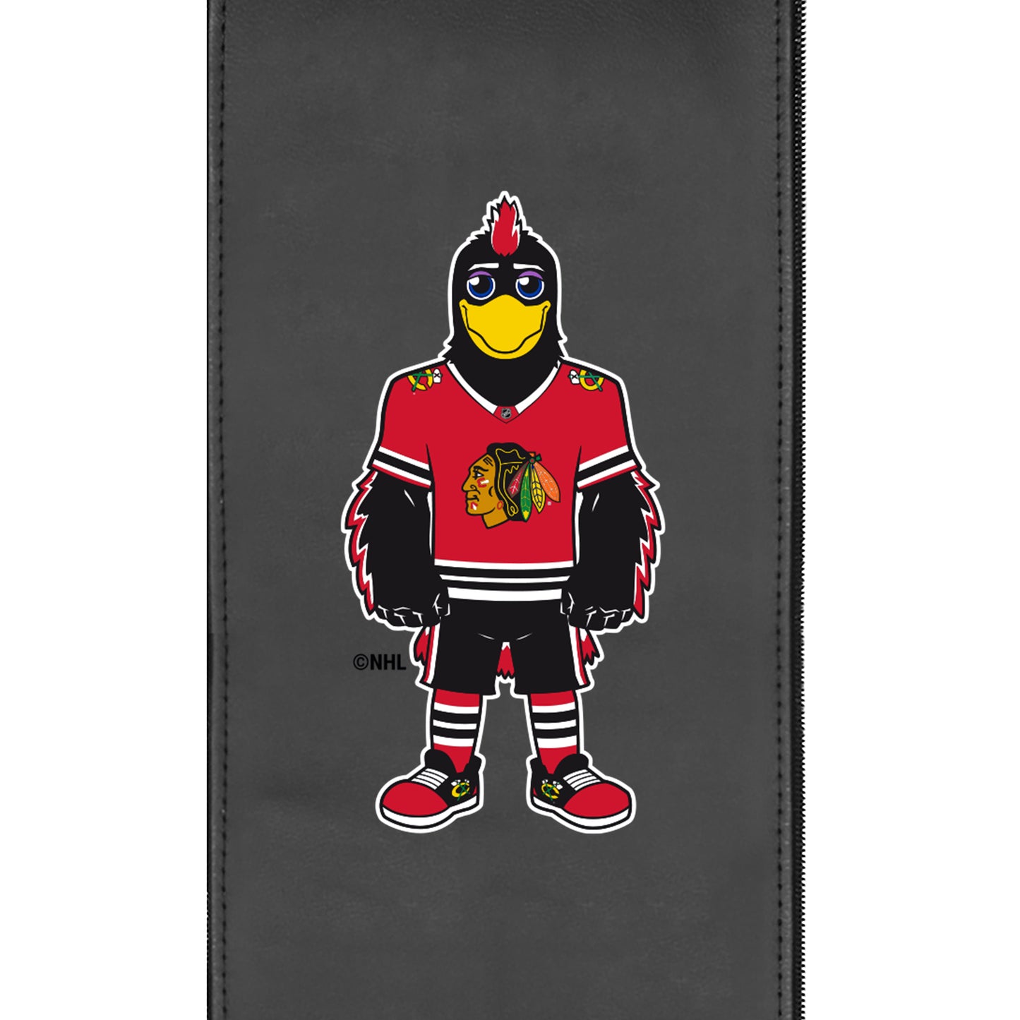 Silver Club Chair with Chicago Blackhawks Tommy Mascot Logo
