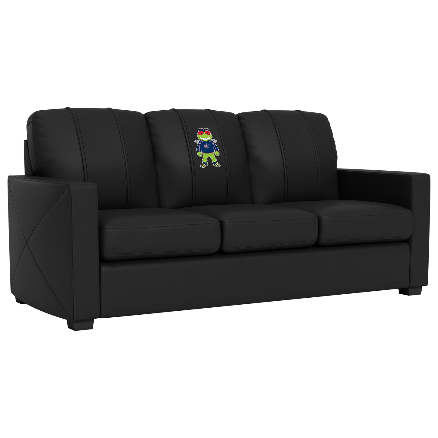 Silver Sofa with Columbus Blue Jackets Stinger Mascot Logo