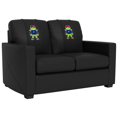 Silver Loveseat with Columbus Blue Jackets Stinger Mascot Logo