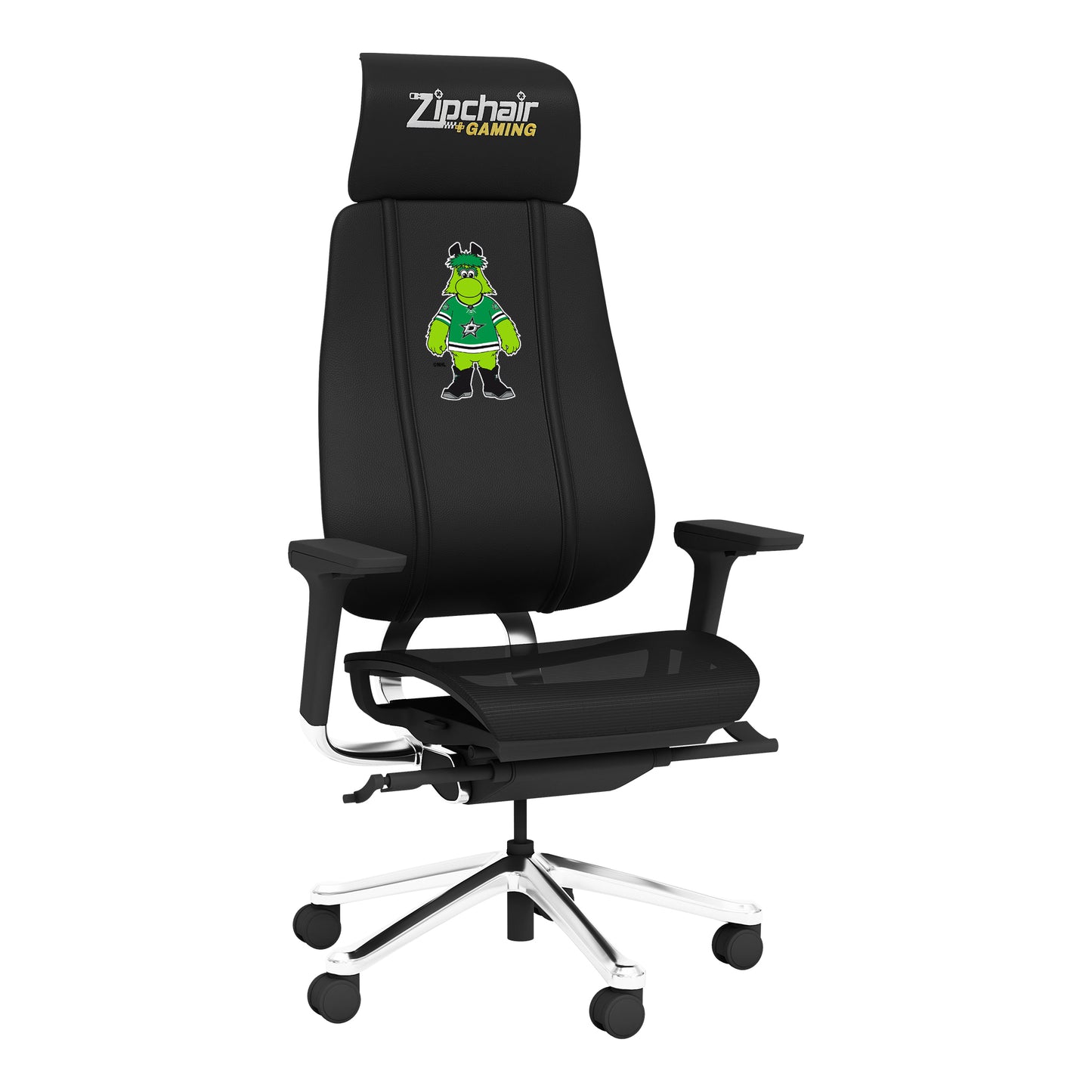PhantomX Mesh Gaming Chair with Dallas Stars V Green Mascot Logo