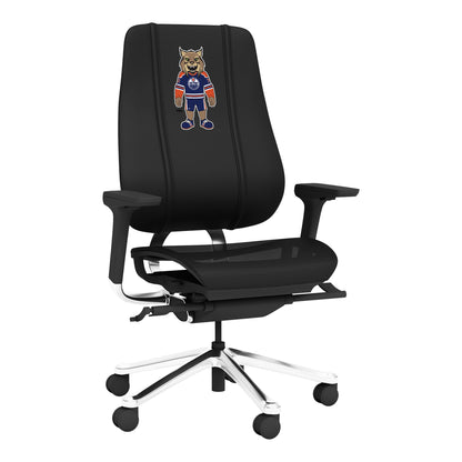 PhantomX Mesh Gaming Chair with Edmonton Oilers Hunter Mascot Logo