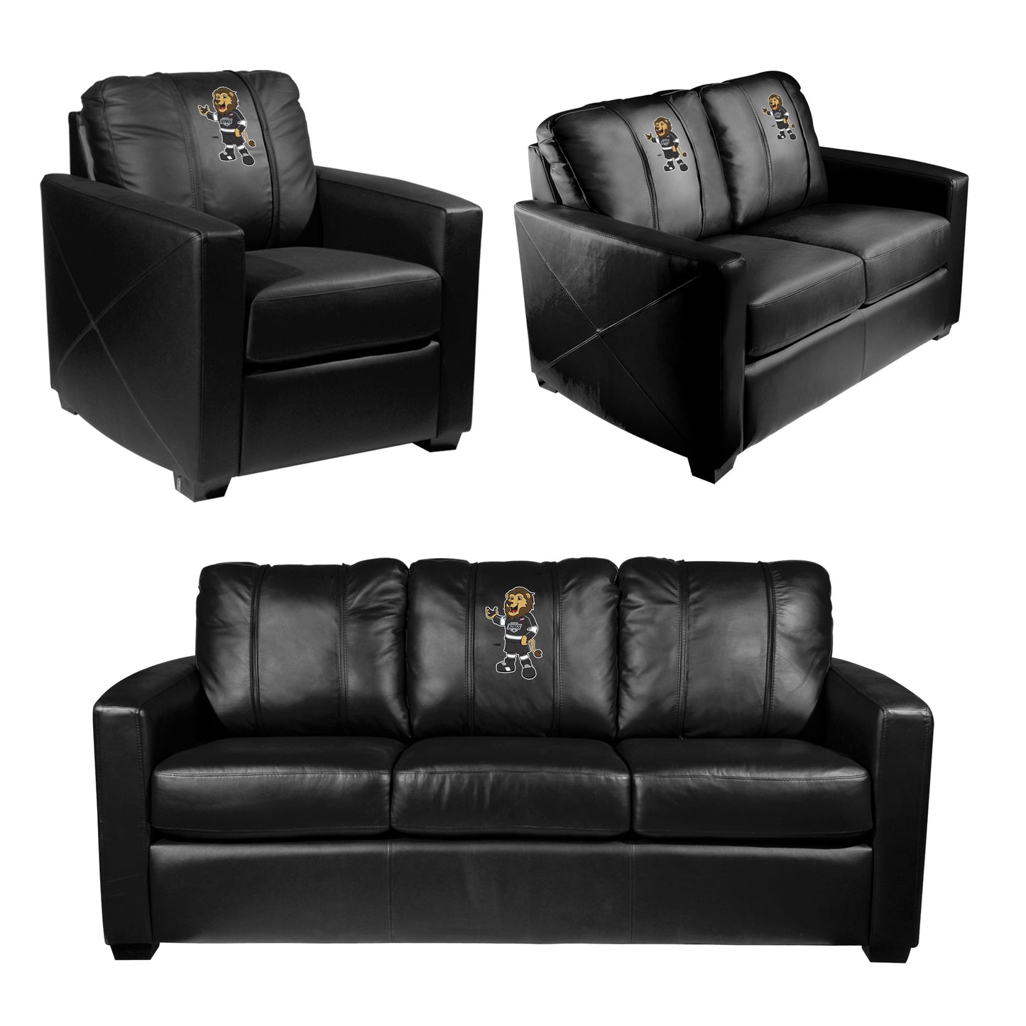 Silver Club Chair with Los Angeles Kings Bailey Mascot Logo
