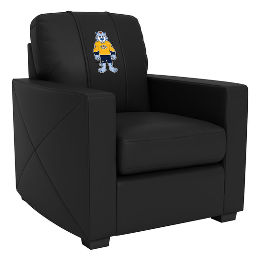 Silver Club Chair with Nashville Predators Gnash Mascot Logo