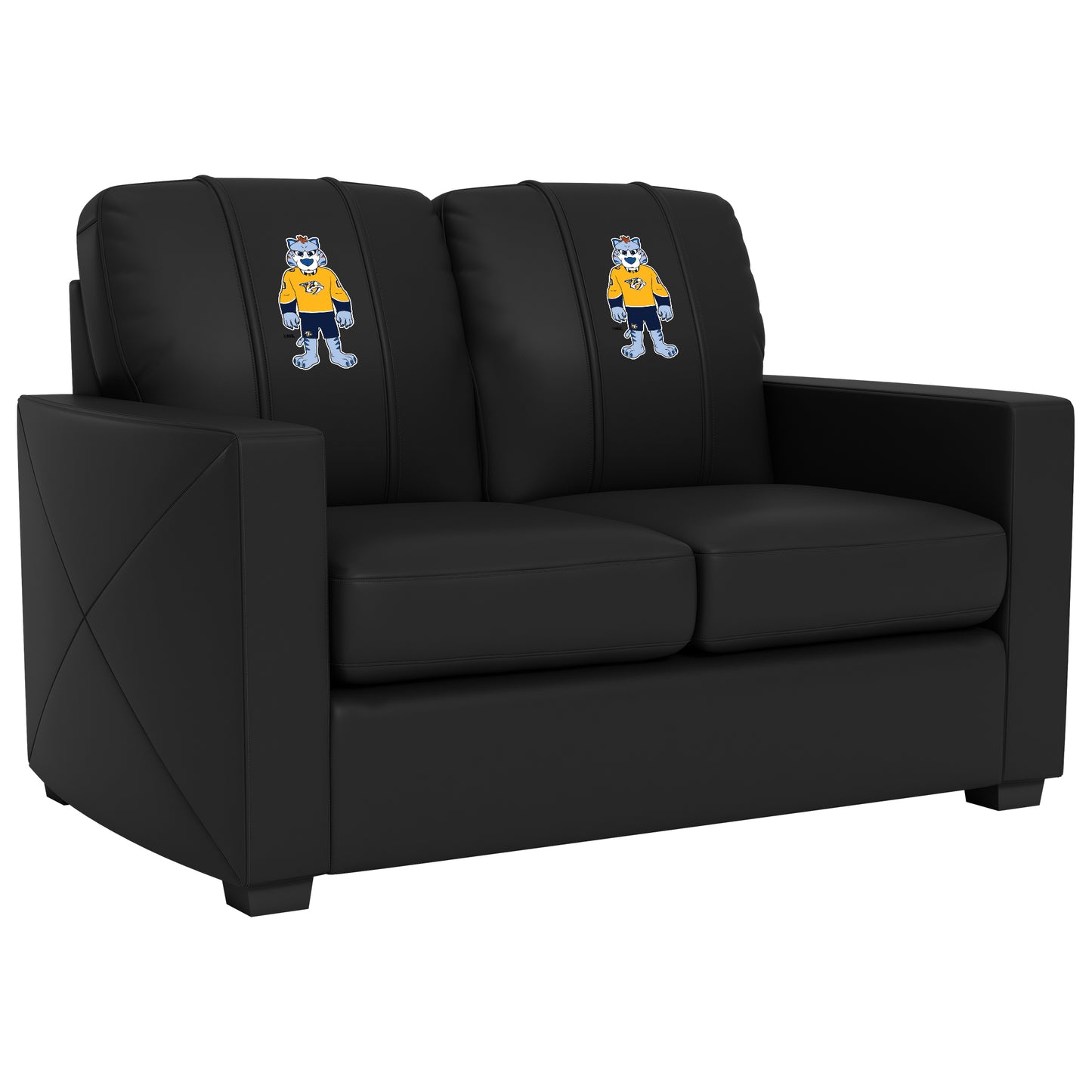 Silver Loveseat with Nashville Predators Gnash Mascot Logo