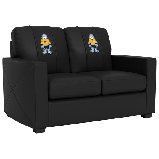 Silver Loveseat with Nashville Predators Gnash Mascot Logo