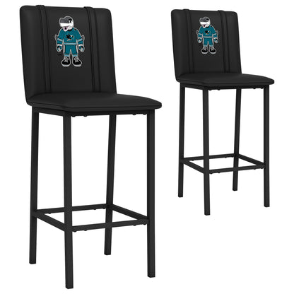 Bar Stool 500 with San Jose Sharks Sharkie Mascot Logo Set of 2