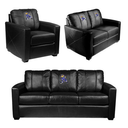 Silver Sofa with Tampa Bay Lightning Thunderbug Mascot Logo