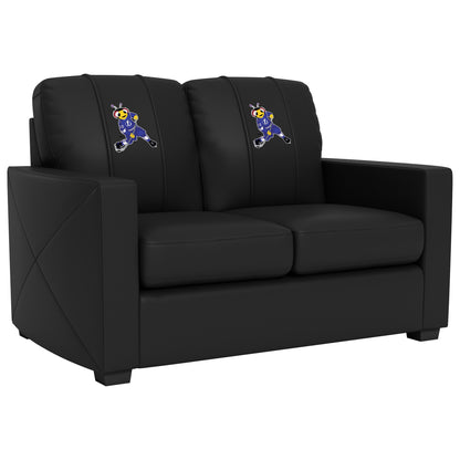 Silver Loveseat with Tampa Bay Lightning Thunderbug Mascot Logo