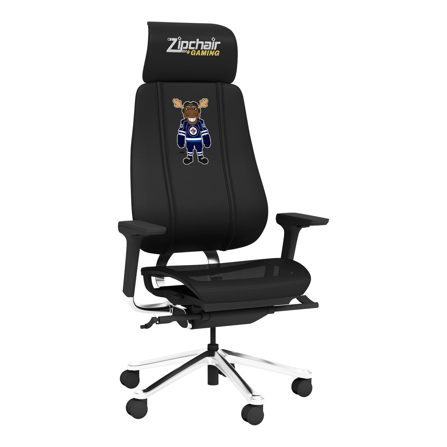 PhantomX Mesh Gaming Chair with Winnipeg Jets Moose Mascot Logo