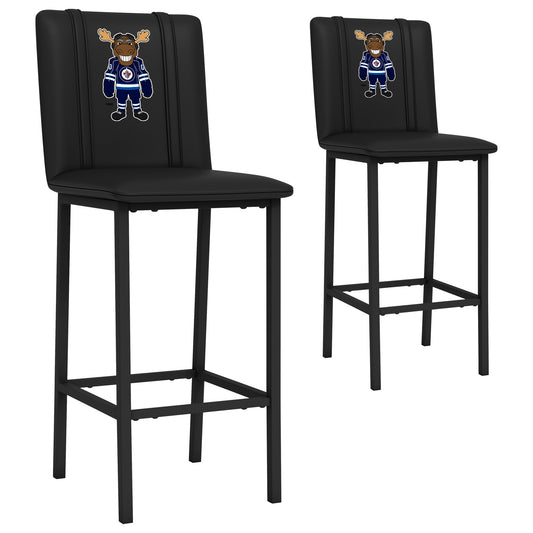 Bar Stool 500 with Winnipeg Jets Moose Mascot Logo Set of 2