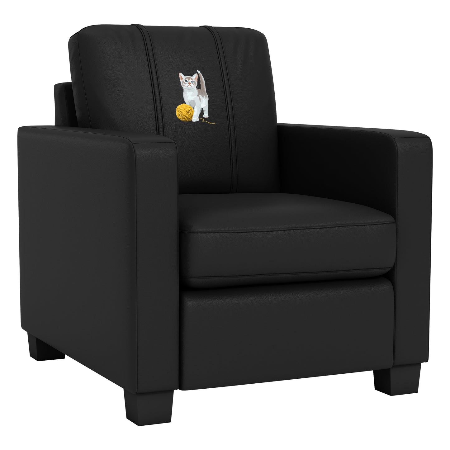 Dyno Stationary Club Chair with Kitten with Yarn Logo Panel