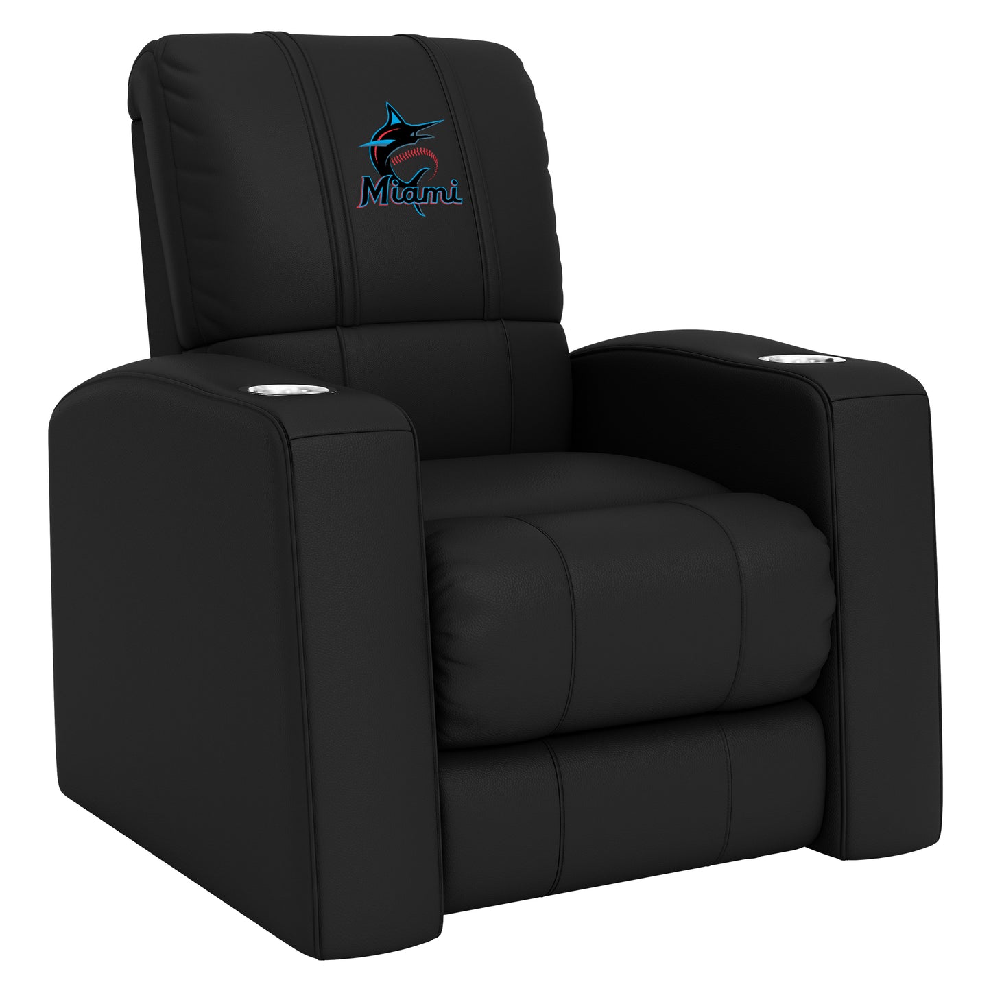Relax Home Theater Recliner with Miami Marlins Primary Logo Panel
