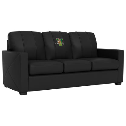 Silver Sofa with Vermont Catamounts Logo