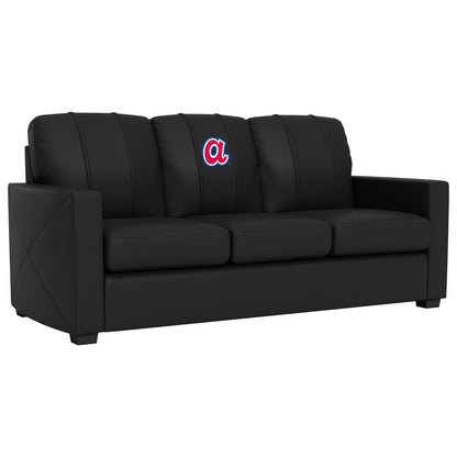 Silver Sofa with Atlanta Braves Cooperstown Primary