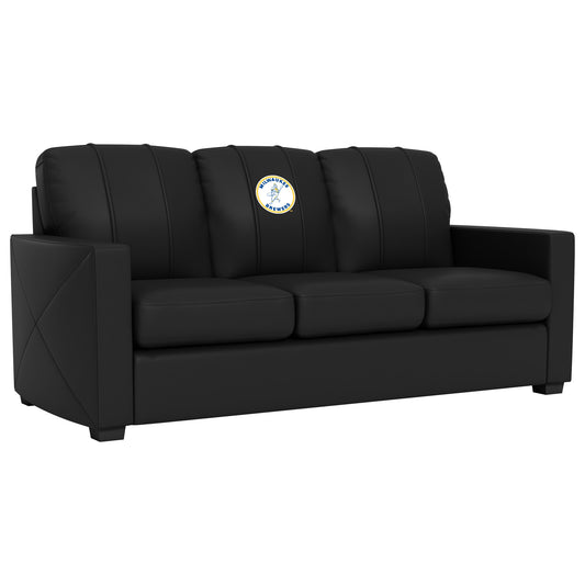 Silver Sofa with Milwaukee Brewers Cooperstown Primary