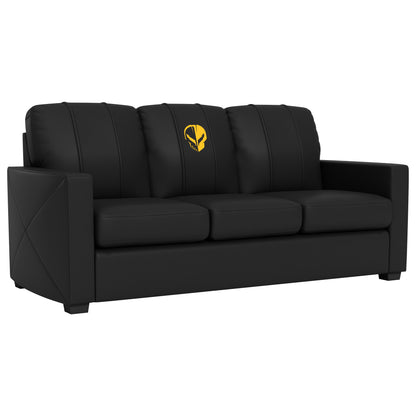 Silver Sofa with Corvette Jake Symbol Yellow Logo