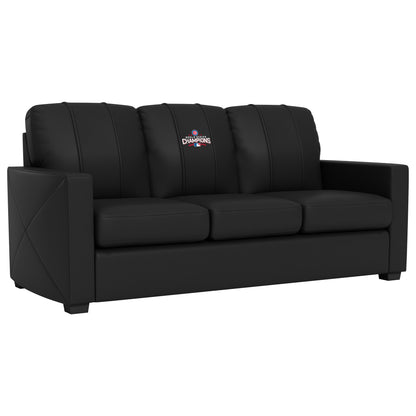 Silver Sofa with 2016 Chicago Cubs World Series Logo