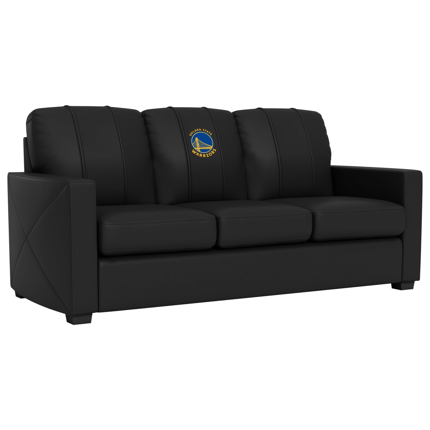 Silver Sofa with Golden State Warriors Global Logo