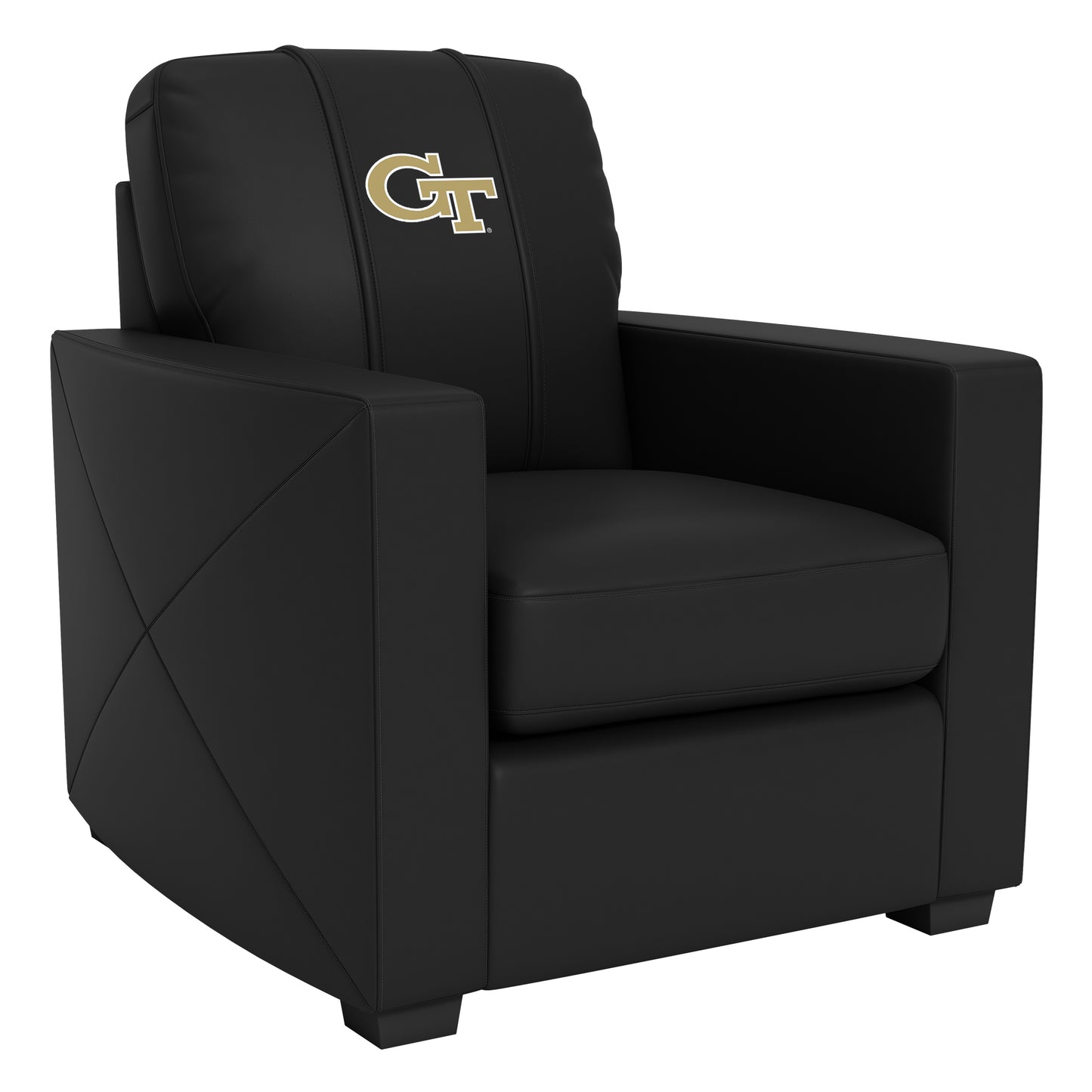 Silver Club Chair with Georgia Tech Yellow Jackets Block GT Logo