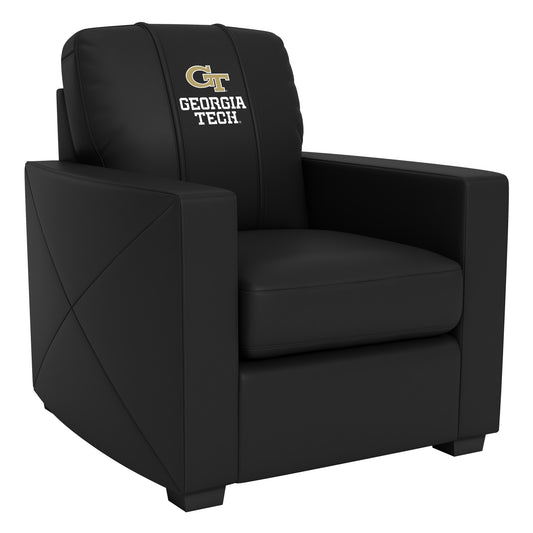 Silver Club Chair with Georgia Tech Yellow Jackets Wordmark Logo