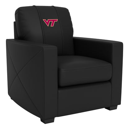 Silver Club Chair with Virginia Tech Hokies Logo