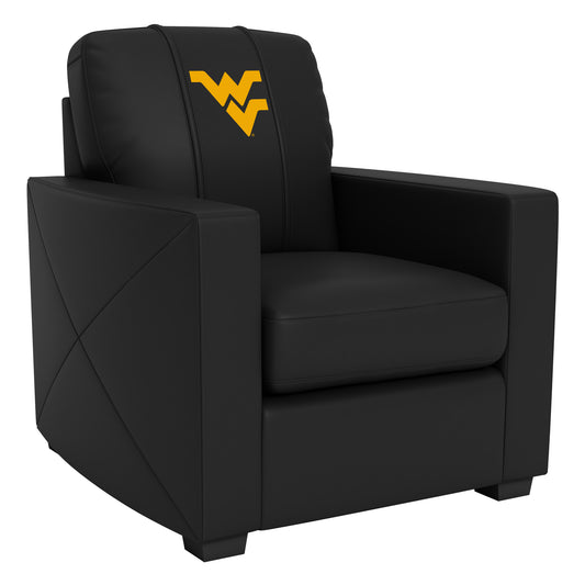 Silver Club Chair with West Virginia Mountaineers Logo