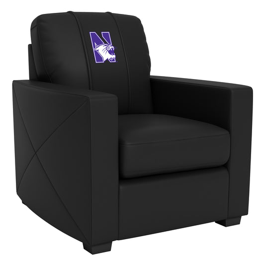 Silver Club Chair with Northwestern Wildcats Logo