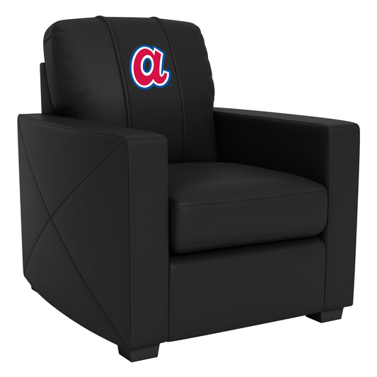 Silver Club Chair with Atlanta Braves Cooperstown Primary