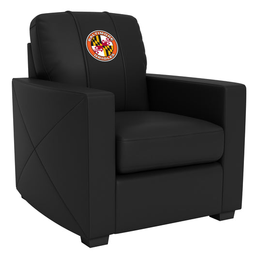 Silver Club Chair with Baltimore Orioles Cooperstown Primary