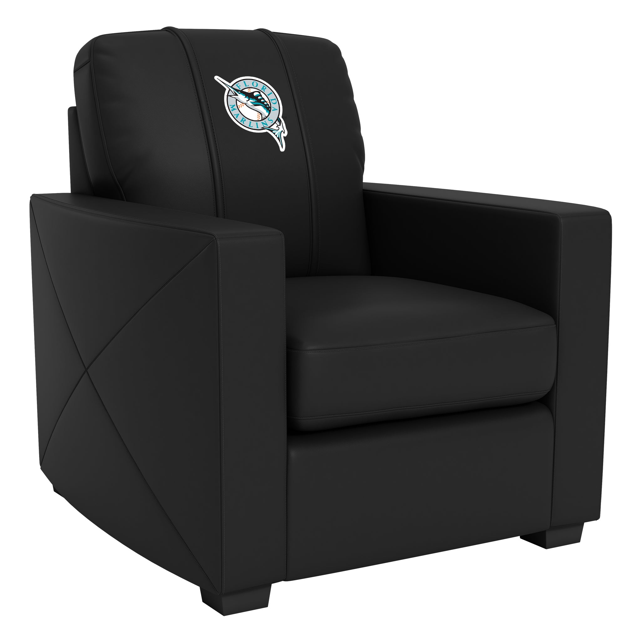 Silver Club Chair with Florida Marlins Cooperstown Primary