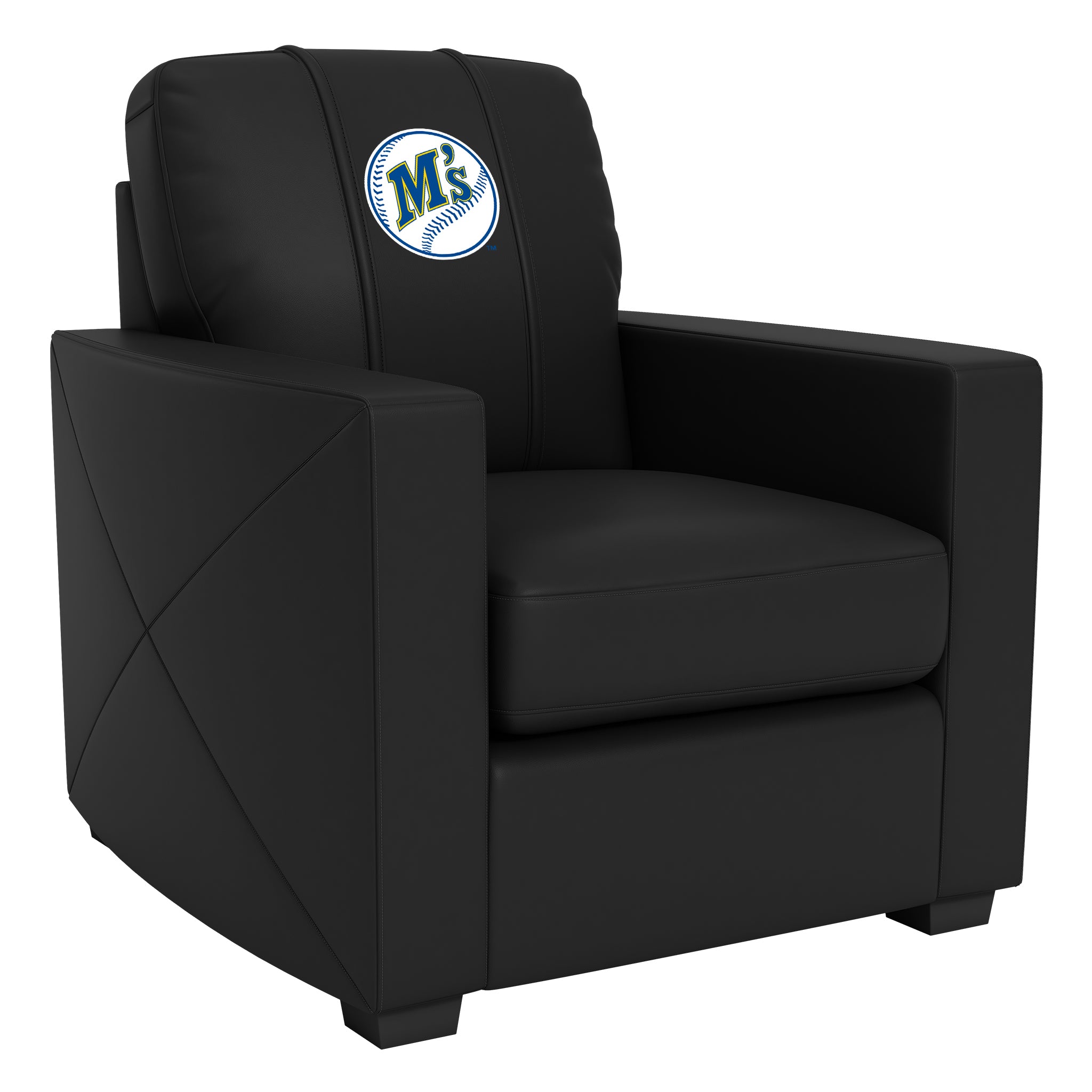 Silver Club Chair with Seattle Mariners Cooperstown Secondary
