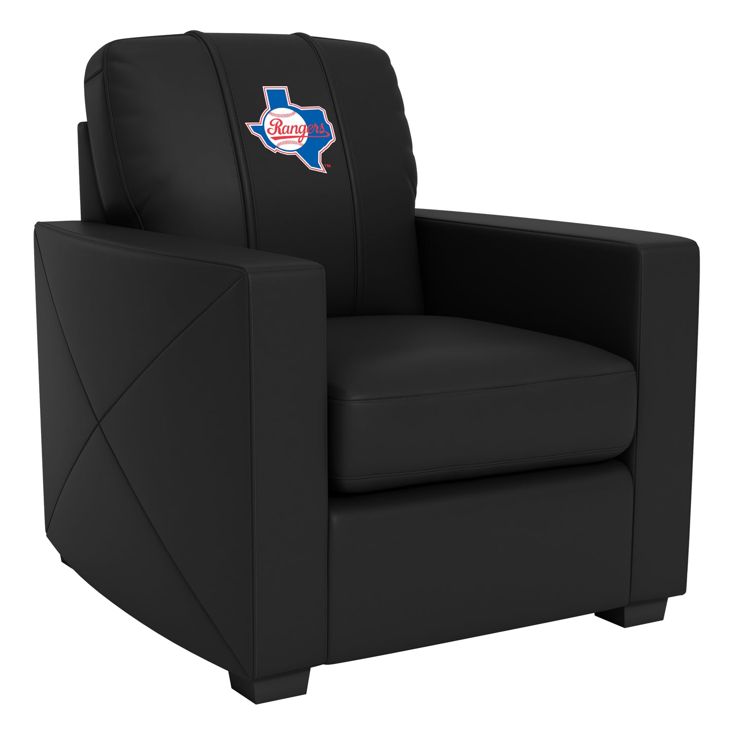 Silver Club Chair with Texas Rangers Cooperstown