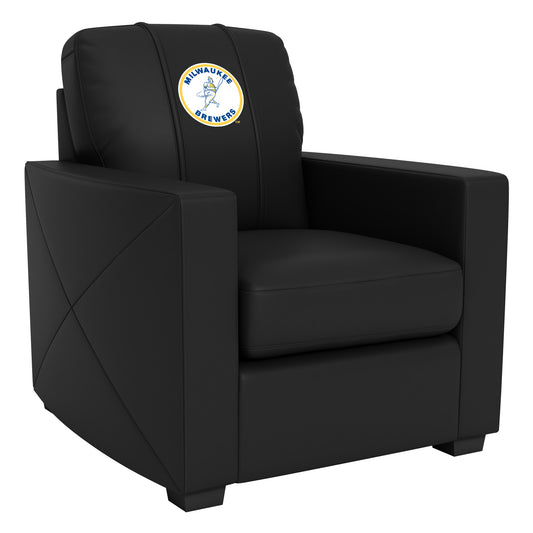 Silver Club Chair with Milwaukee Brewers Cooperstown Primary