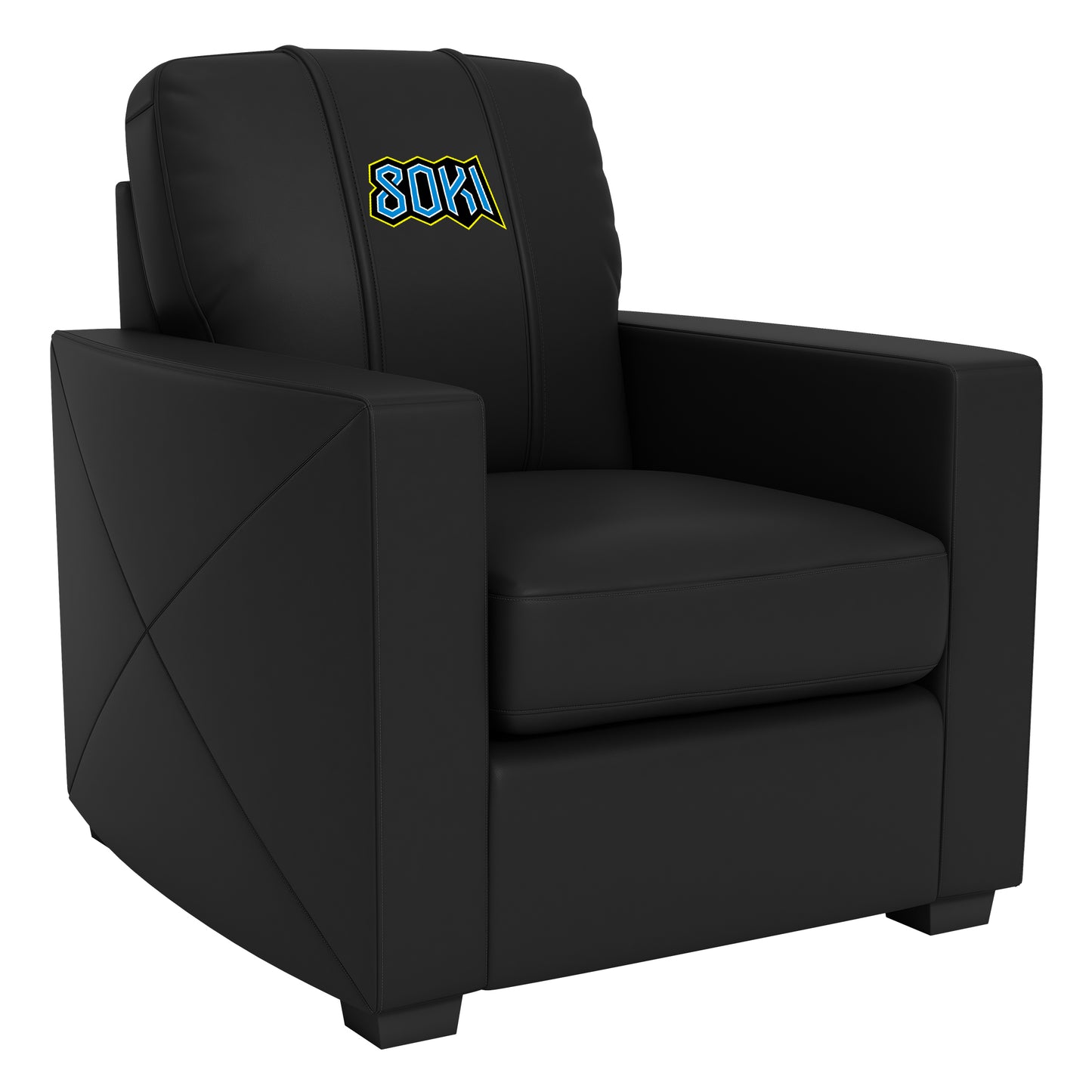 Silver Club Chair with 8oki Wordmark Logo