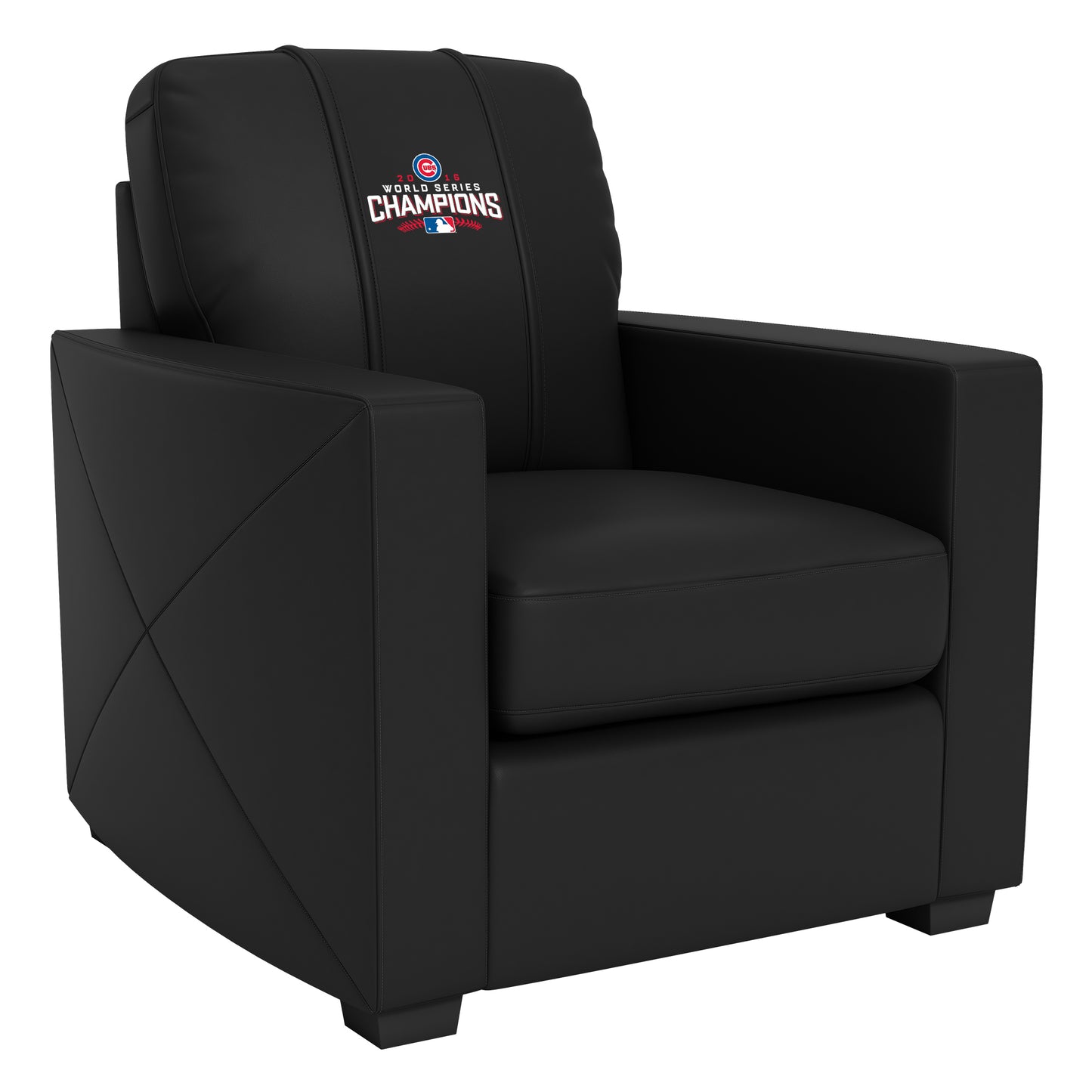 Silver Club Chair with 2016 Chicago Cubs World Series Logo