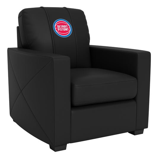Silver Club Chair Detroit Pistons Logo
