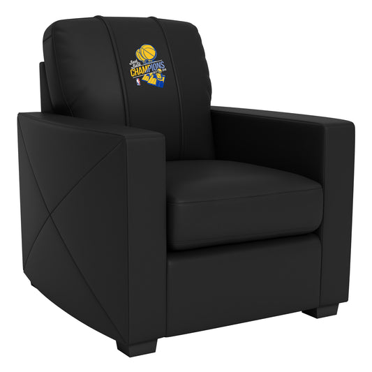 Silver Club Chair with Golden State Warriors 2018 Champions Logo Panel