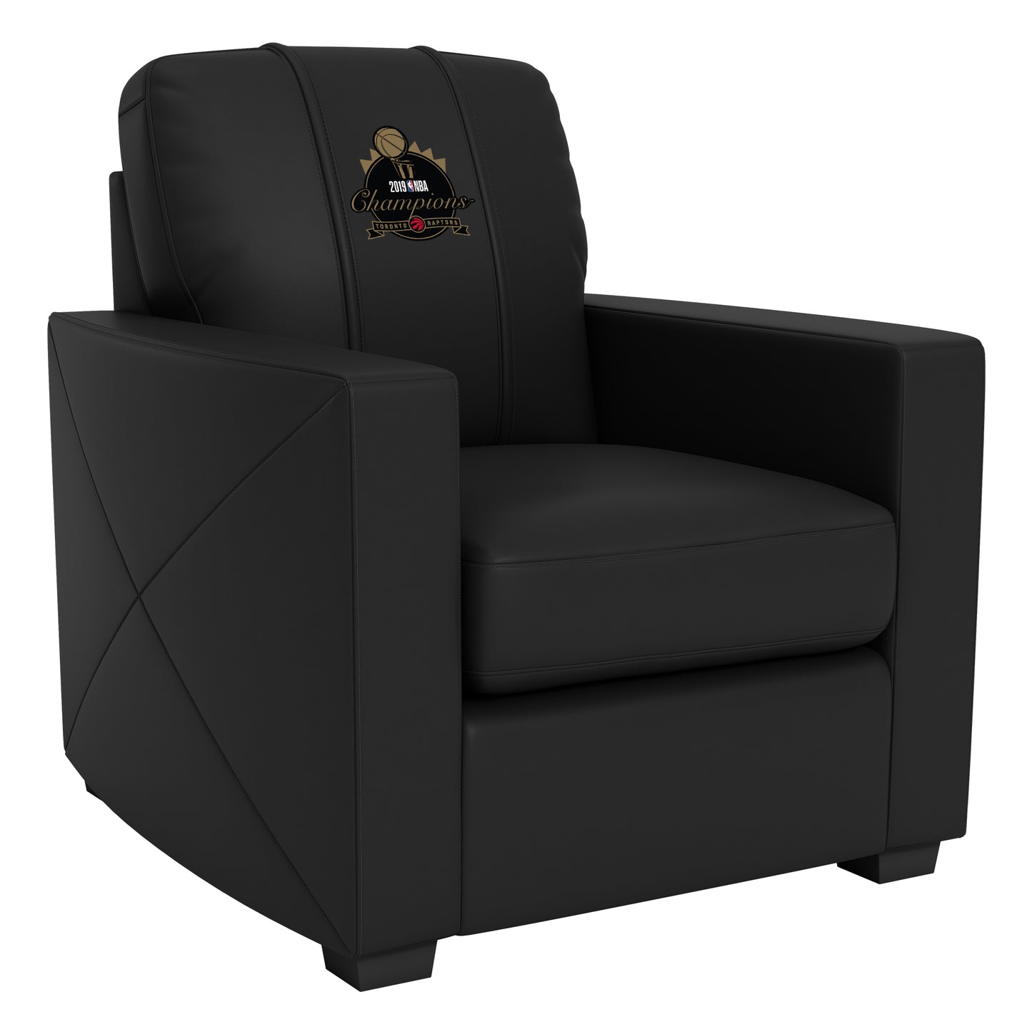 Silver Club Chair with Toronto Raptors Primary 2019 Champions Logo