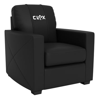 Silver Club Chair with Celtics Crossover Gaming Wordmark White [CAN ONLY BE SHIPPED TO MASSACHUSETTS]