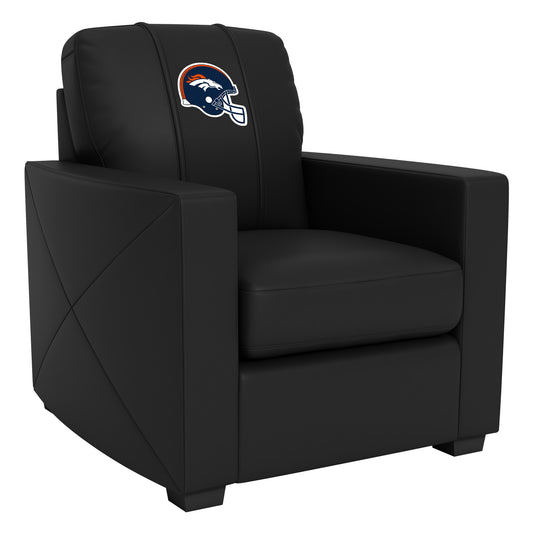 Silver Club Chair with  Denver Broncos Helmet Logo