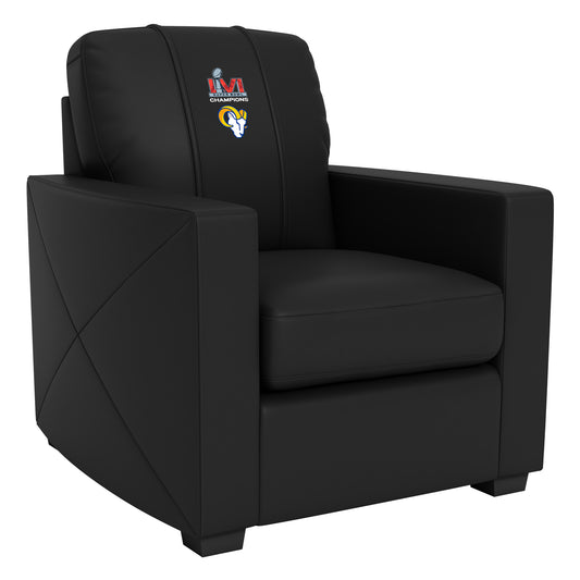 Silver Club Chair with  Los Angeles Rams Super Bowl LVI Champions Logo