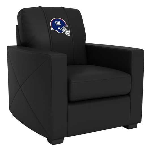 Silver Club Chair with  New York Giants Helmet Logo