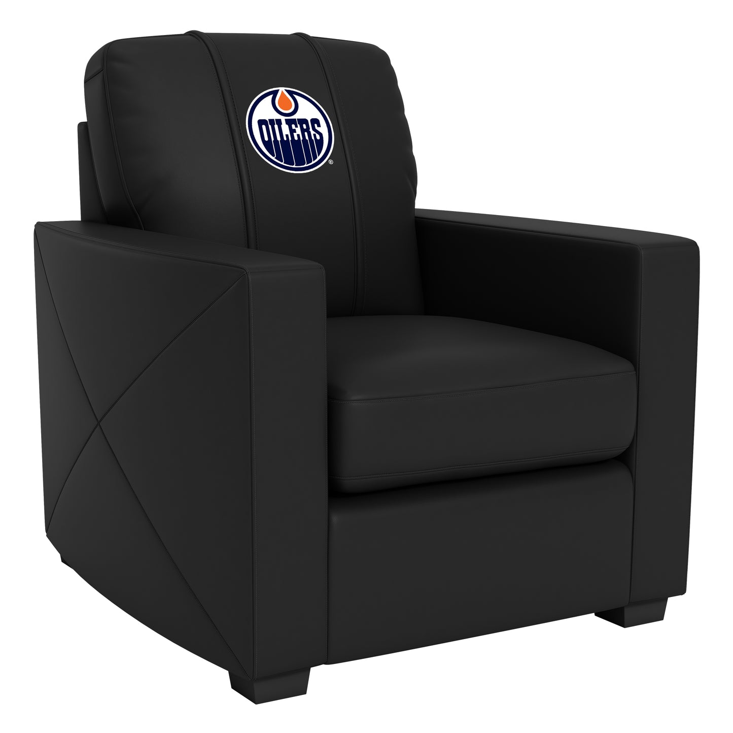Silver Club Chair with Edmonton Oilers Logo
